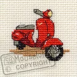Mouseloft Red Scooter Cross Stitch Kit