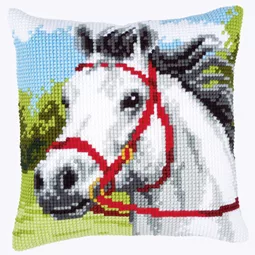 Vervaco White Horse Cushion Cross Stitch Kit