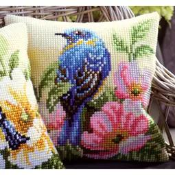 Vervaco Bird and Rose Cushion Cross Stitch Kit