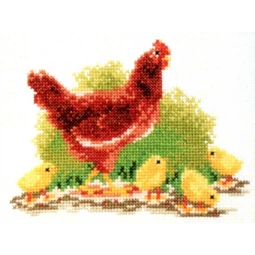 Pako Chickens Cross Stitch Kit