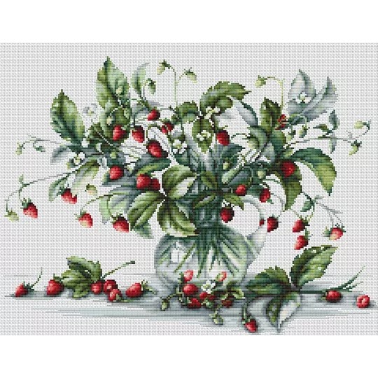 Image 1 of Luca-S Strawberry Bouquet Cross Stitch Kit