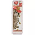 Image of Permin Teddy in Red Hat Bookmark Cross Stitch Kit