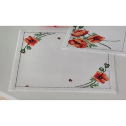 Permin Poppy Tablemat Cross Stitch Kit