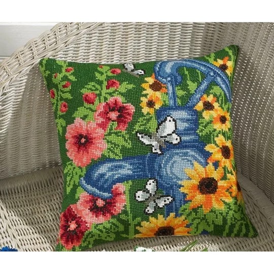 Image 1 of Permin Blue Waterpump Cushion Cross Stitch Kit