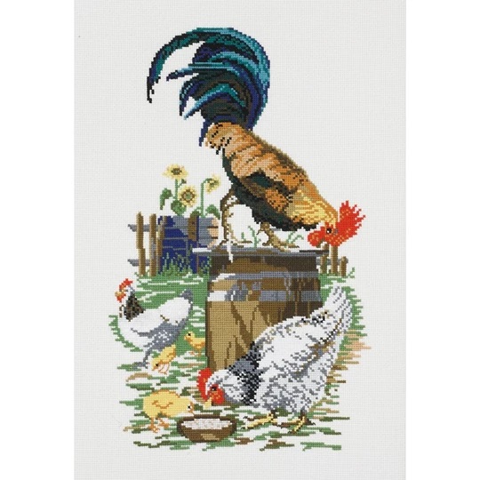 Image 1 of Permin Chicken Farm Cross Stitch Kit