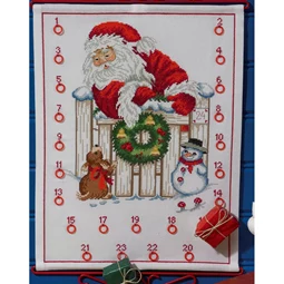Permin Santa with Dog Advent Christmas Cross Stitch Kit