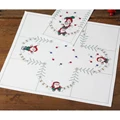 Image of Permin Circus Elves Tablecloth Christmas Cross Stitch Kit