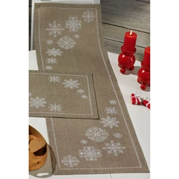 Permin White Snowflake Runner Christmas Cross Stitch Kit
