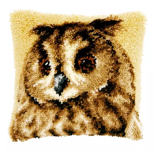 Image 1 of Vervaco Brown Owl Latch Hook Cushion Kit