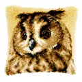Image of Vervaco Brown Owl Latch Hook Cushion Kit