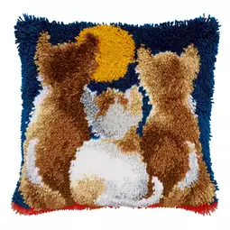 Vervaco Cats at Night Latch Hook Cushion Kit