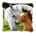 Image of Vervaco Horse and Foal Latch Hook Cushion Kit