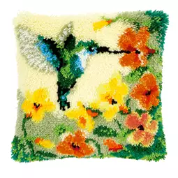 Vervaco Hummingbird Latch Hook Cushion Kit