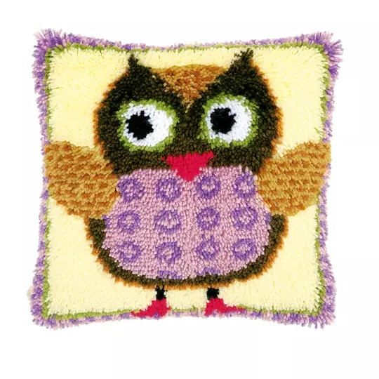 Image 1 of Vervaco Miss Owl Latch Hook Cushion Kit