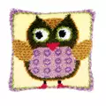 Image of Vervaco Miss Owl Latch Hook Cushion Kit