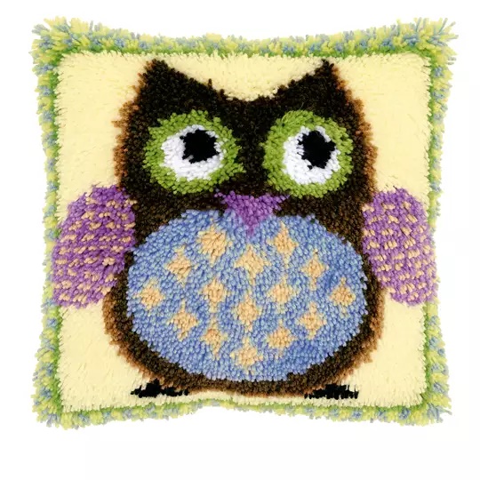 Image 1 of Vervaco Mr Owl Latch Hook Cushion Kit