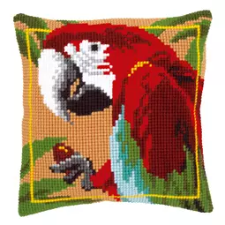 Vervaco Red Macaw Cushion Cross Stitch Kit