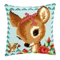 Image of Vervaco Deer with Bow Cushion Cross Stitch Kit