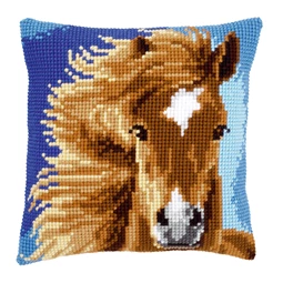 Vervaco Brown Horse Cushion Cross Stitch Kit