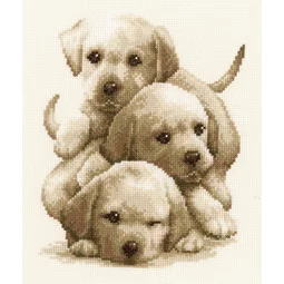 Vervaco Labrador Puppies Cross Stitch Kit