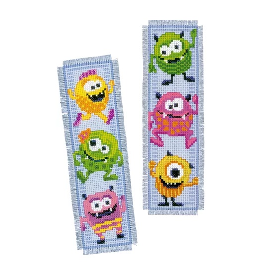 Image 1 of Vervaco Little Monsters Bookmarks Cross Stitch Kit