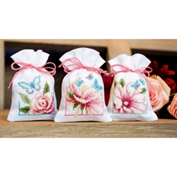 Flowers and Butterfly Bags - Set of 3
