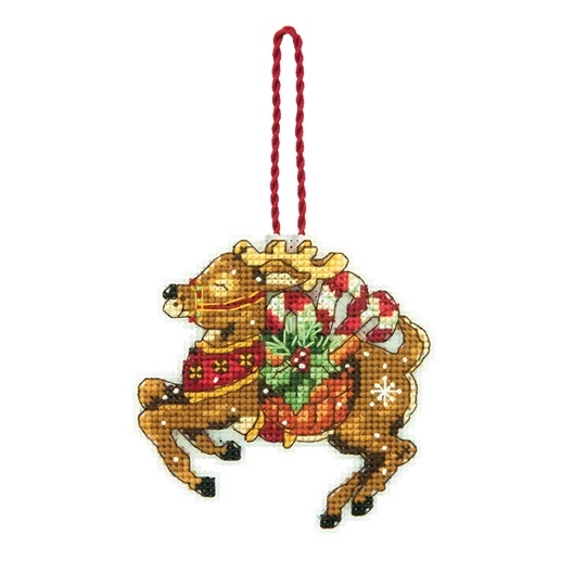 Image 1 of Dimensions Reindeer Ornament Christmas Cross Stitch Kit