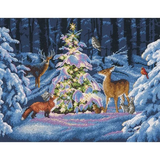 Image 1 of Dimensions Woodland Glow Christmas Cross Stitch Kit