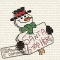 Image of Mouseloft Santa Stop Here Christmas Card Making Christmas Cross Stitch Kit