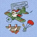 Image of Mouseloft Santa's Airdrop Christmas Card Making Christmas Cross Stitch Kit