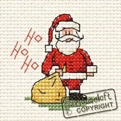 Image 1 of Mouseloft Ho Ho Ho Santa Card Christmas Cross Stitch Kit