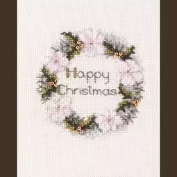 Derwentwater Designs Golden Wreath Christmas Card Making Christmas Cross Stitch Kit