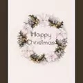 Image of Derwentwater Designs Golden Wreath Card Christmas Cross Stitch Kit