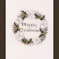 Image of Derwentwater Designs Golden Wreath Christmas Card Making Christmas Cross Stitch Kit