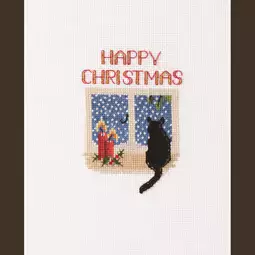 Derwentwater Designs Christmas Cat Christmas Card Making Cross Stitch Kit