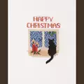 Image of Derwentwater Designs Christmas Cat Christmas Card Making Cross Stitch Kit