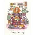 Image of Heritage Crazy Cat Lady - Evenweave Cross Stitch Kit