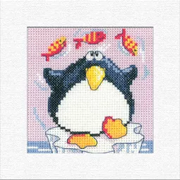 Heritage Penguin Christmas Christmas Card Making Cross Stitch Kit