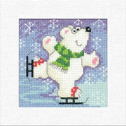Heritage Polar Bear Christmas Christmas Card Making Cross Stitch Kit