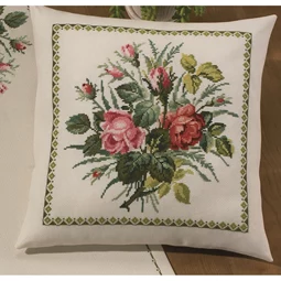 Permin Rose Bouquet Cushion Cross Stitch Kit