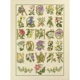 Permin Floral Alphabet - Aida Cross Stitch Kit