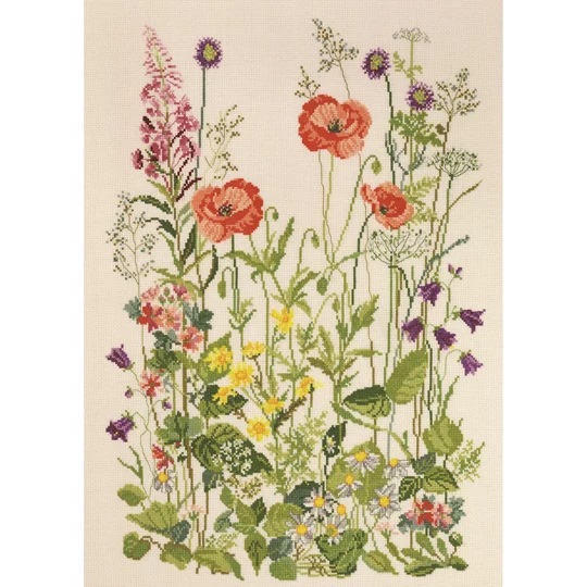 Image 1 of Permin Summer Flowers Cross Stitch Kit