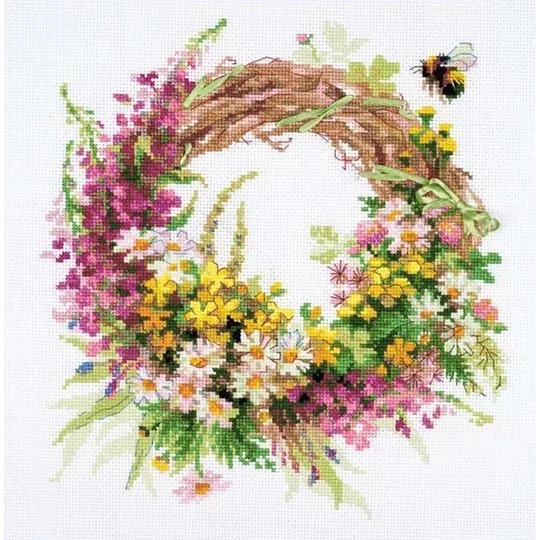 Image 1 of RIOLIS Wreath with Fireweed Cross Stitch Kit