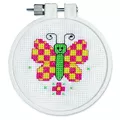 Image of Janlynn Checky Butterfly Cross Stitch Kit