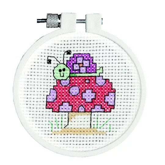 Image 1 of Janlynn Snail and Mushroom Cross Stitch Kit