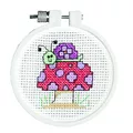 Image of Janlynn Snail and Mushroom Cross Stitch Kit