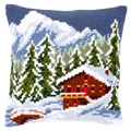 Image of Vervaco Snow Landscape Cushion Christmas Cross Stitch Kit