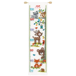 Vervaco Forest Animals Height Chart Cross Stitch Kit