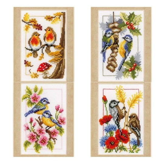 Image 1 of Vervaco Four Seasons Miniatures (Set of 4) Cross Stitch Kit