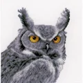 Image of Vervaco Grey Owl Cross Stitch Kit